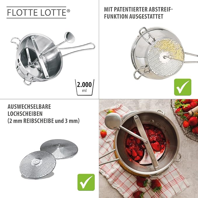 GEFU Stainless Steel Food Mill FLOTTE LOTTE