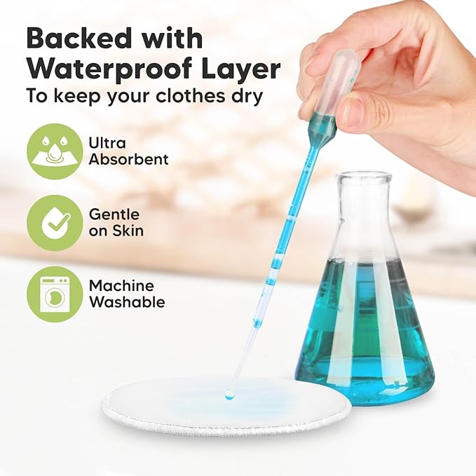 Organic Nursing Pads - 14 Washable Viscose Derived from Bamboo Breastfeeding Pads, Wash Bag, Reusable Breast Pads for Breastfeeding, Nipple Pads for Breastfeeding Essentials(Earth, M 3.9")