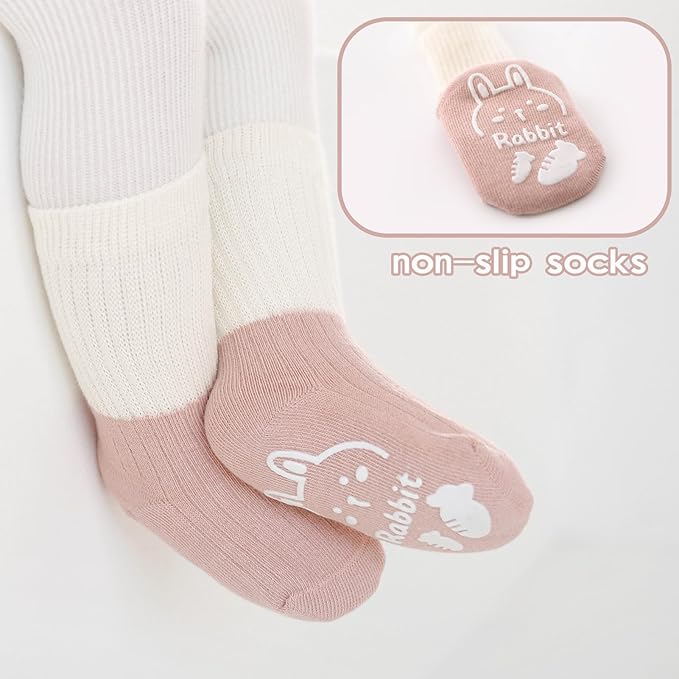 Zumou Toddler Knee High Socks Non Slip Anti Skid Baby Boy Girls Seamless Long Stockings