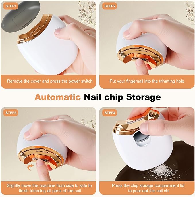 Electric Nail Clipper, Automatic Nail Clipper, 2-Speed Adjustable, USB Rechargeable Safe Automatic Baby Electric Nail Trimmer, Suitable for Babies, Children