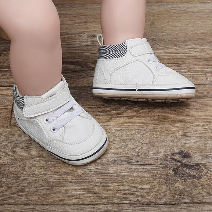 Clowora Baby Boys Girls Shoes Non-Slip Rubber Sole Sneakers Infant First Walking Toddler Crib Shoes Newborn Loafers Flats.