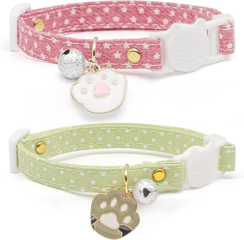 2 Pack Cotton Breakaway Cat Collar by Liugjiau
