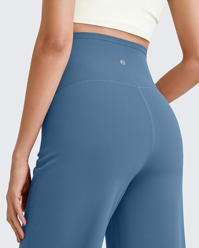 G4Free BareFeel Maternity Dress Yoga Pants Over The Belly Stretchy Work Slack Pregnancy Wide Leg Lounge Trousers