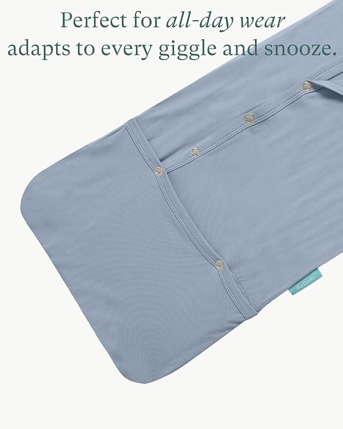 PurComfy Supersoft Baby Sleeper Gowns, Premium Bamboo Viscose Infant Nightgown Sleepers Preemie Newborn Snap Bundler
