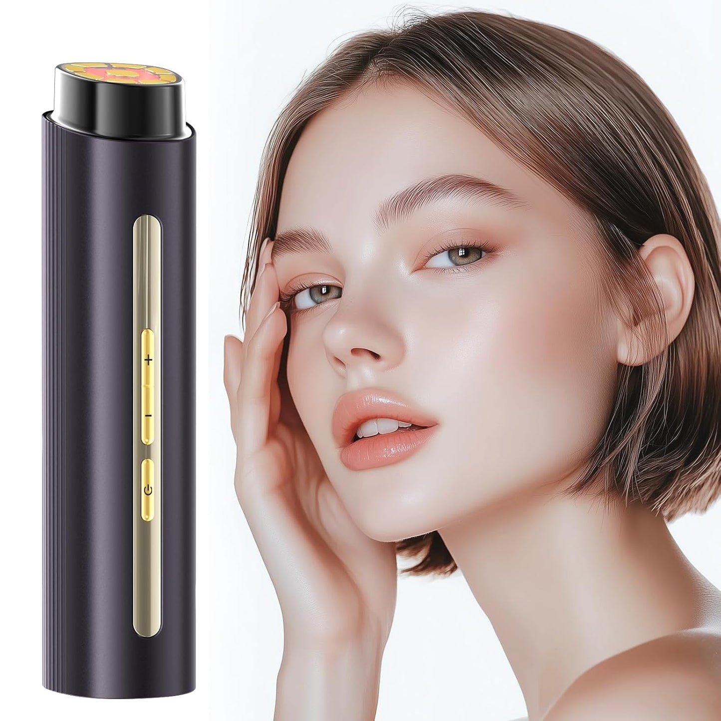 Microcurrent Facial Device, BNU 3-in-1 Light Therapy Beauty Massager for Wrinkle, Lifting, Firming, Puffiness Reduction and Promote Absorption, 4 Level Skin Tightening Machine for Face, Neck and Eye