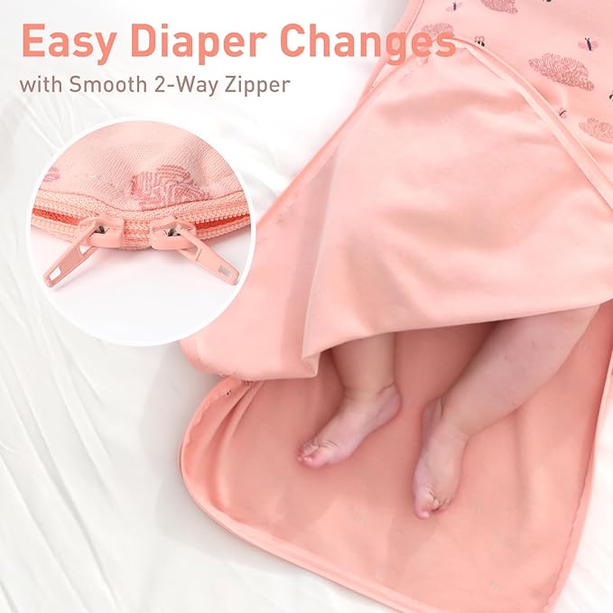 Baby Sleep Sack Swaddles for Newborn 0-3 Months, Arms Up Swaddle Blanket 2 Packs Cotton, Hands Up 3-Way Transitions to Arms-Free Wearable Sleeping Sack Bag for Boys Girls Snug Fit Calms Startle Reflex