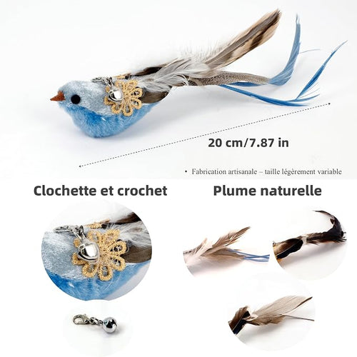 11PCS Realistic Bird Cat Toy Refills – Handmade Feather Cat Toys - Image 2