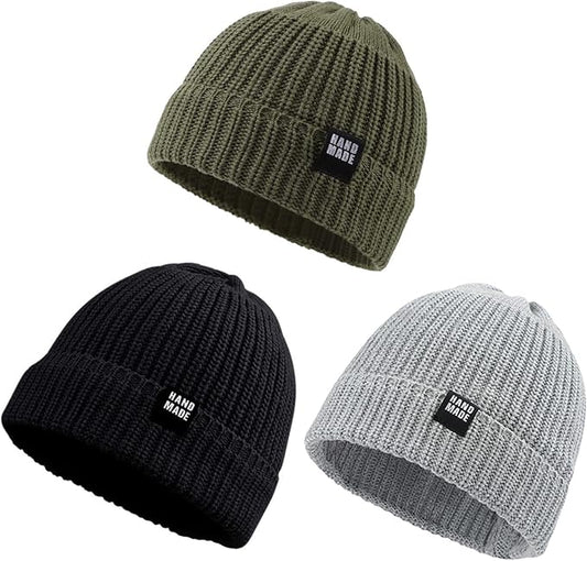 JANGANNSA Simple Knitted Baby Beanie Hip-Hop Boys Winter Hat Toddler Kids Bonnet for Girls 0-5Y