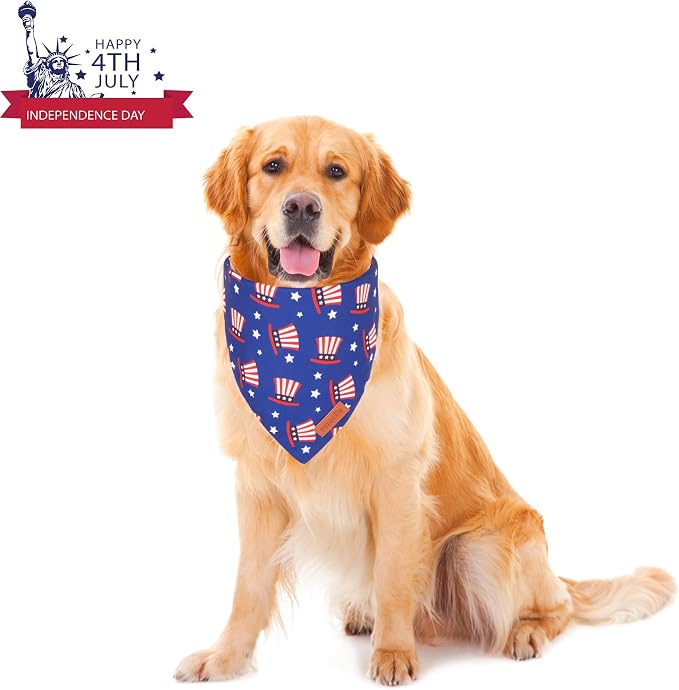 PTDECOR American US Flag Dog Bandana 4th of July Dog Bandanas Reversible - Image 3