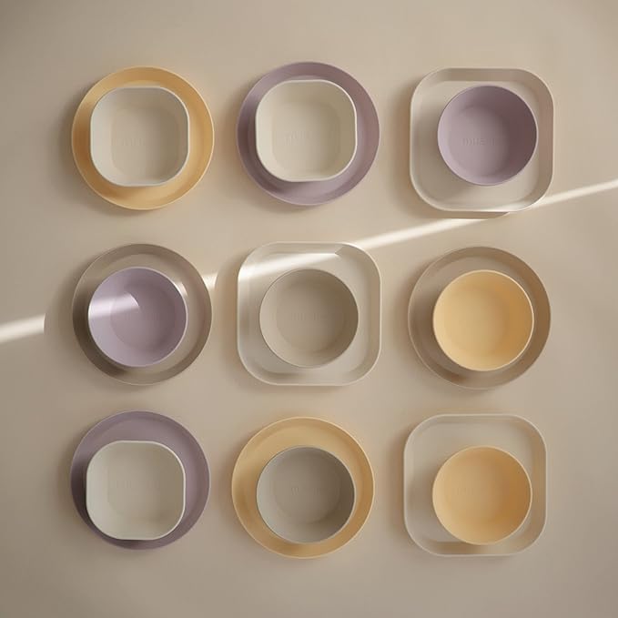 mushie Round Dinnerware Bowls for Kids | Made in Denmark, Set of 2 (Soft Lilac)