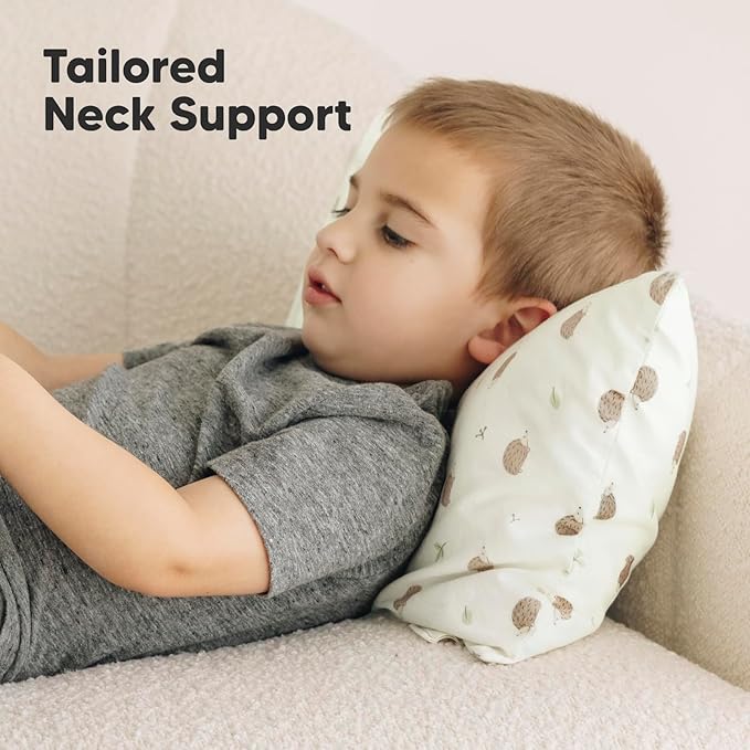 Toddler Pillow with Pillowcase - 10x18 My Little Dreamy Kids Travel Bed Pillows for Sleeping, Organic Cotton Small Pillowcase, Soft & Breathable, Machine Washable, Toddlers 2-5 Years Old (Bruce)