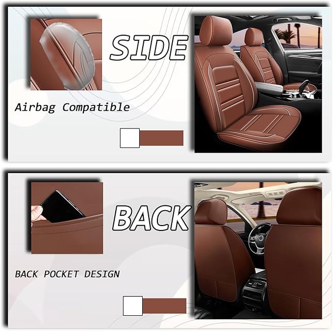 Seat Cover for Infiniti g35 2003-2008 | Car Seat Covers Front Seats, Waterproof Seat Protectors, Automotive Front Seat Covers (Front Seat, Coffee)