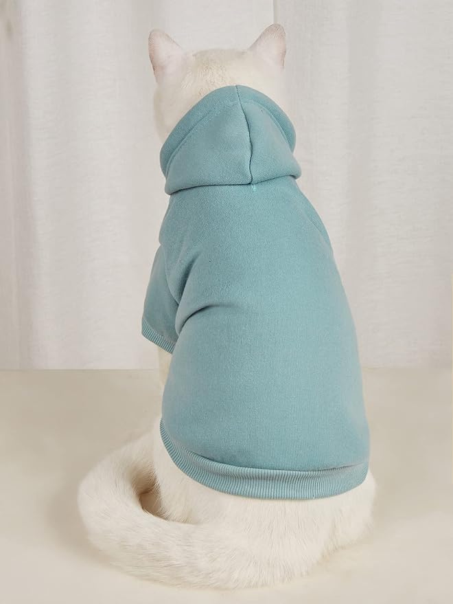 QWINEE Basic Dog Hoodie Sweatshirt Puppy Sweater Warm Cat Costumes Pet Clothes - Image 2