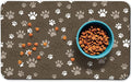 Dog Food Mat, Absorbent Water Bowl Mats Cat Pet Feeding Placemats Brown 24 * 32 by Zoeeya