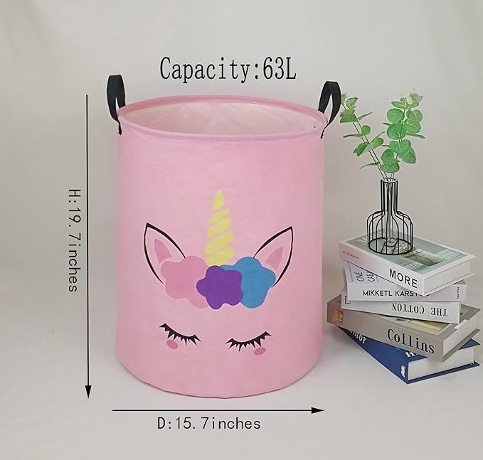 Round Laundry Hamper Storage Basket Laundry Organizer Hamper Storage Bins Clothes and Toys Box Nursery Hamper Gift Basket For Kids with Handles
