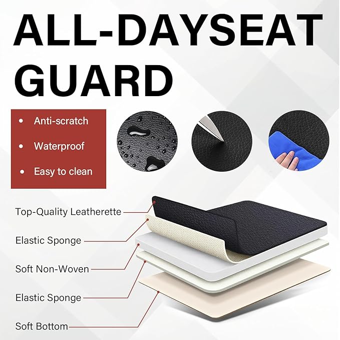 Leather Car Seat Covers Fit for LR Defender 2020-2025, 5 Seater Waterproof and Wear-Resistant Seat Cover Interior Accessories(Full Set with Pillow,Black)