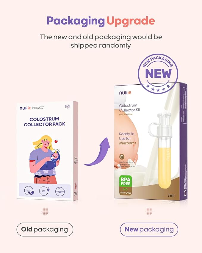 Nuliie Colostrum Collector Kit 7ml/8pcs, Leakproof, Reusable Breast Milk Collector, Heat & Freezer Resistant, BPA-Free, With Cotton Cloth Wipe, Storage Case, Cleaning Brush - Ready-to-Use for Newborns