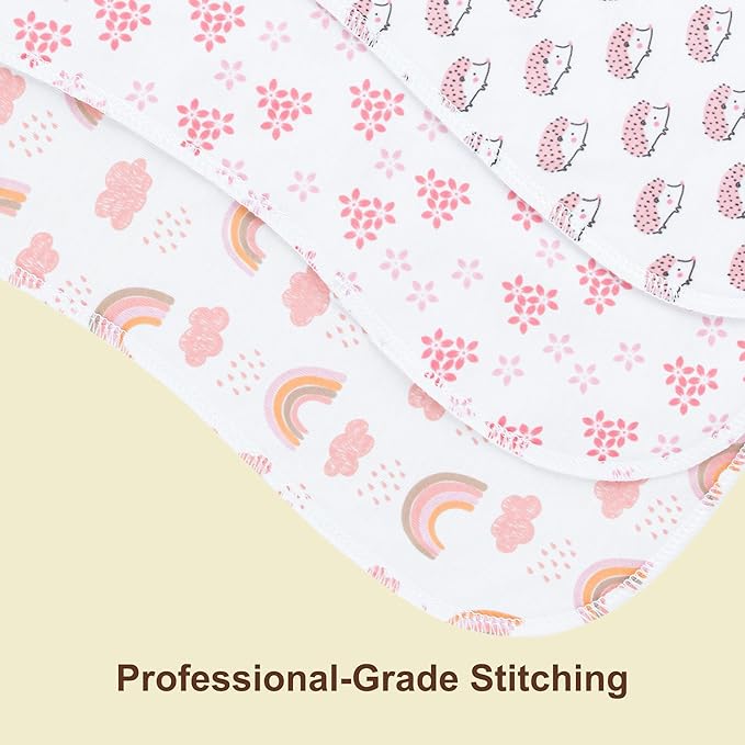 2-in-1 Burp Cloths and Baby Bibs - 6 Pack Large Super Absorbent Soft Cotton Burping Cloths for Spit Up, 3 Layers Thick Baby Burp Rags for Girls & Boys