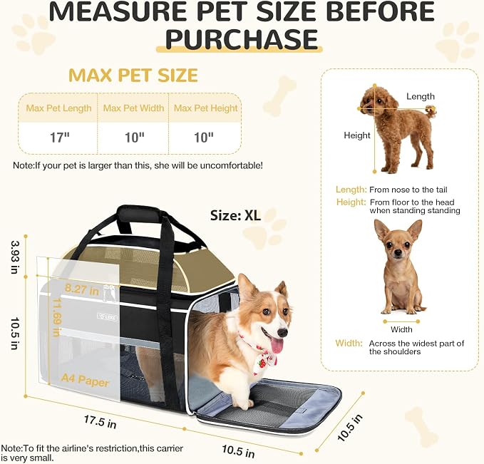 Lekereise Top-Expandable Pet Carrier 18x11x11Inch Delta American United Airline - Image 3