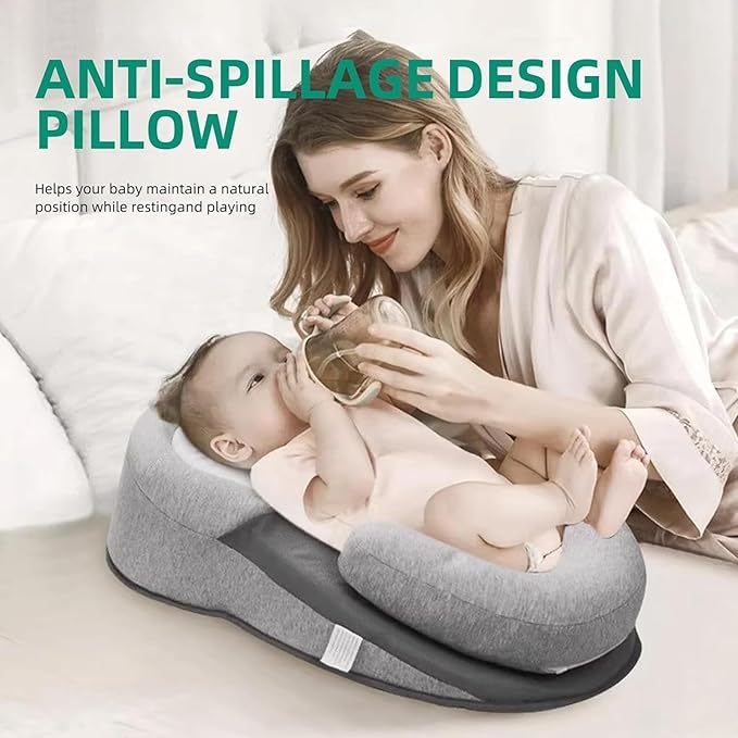 Rest Nest Baby Bed for Acid Reflux with Strap, Keesley Rest Nest Baby Bed 2026 Upgraded, 15° Incline, Machine Washable, 3D Airflow Fabric, for Comfortable Feeding & Rests Support (Regular)