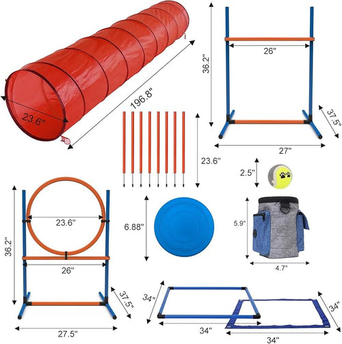 15 Piece Pets Agility Training Equipment, Obstacle Course Kit - Image 2