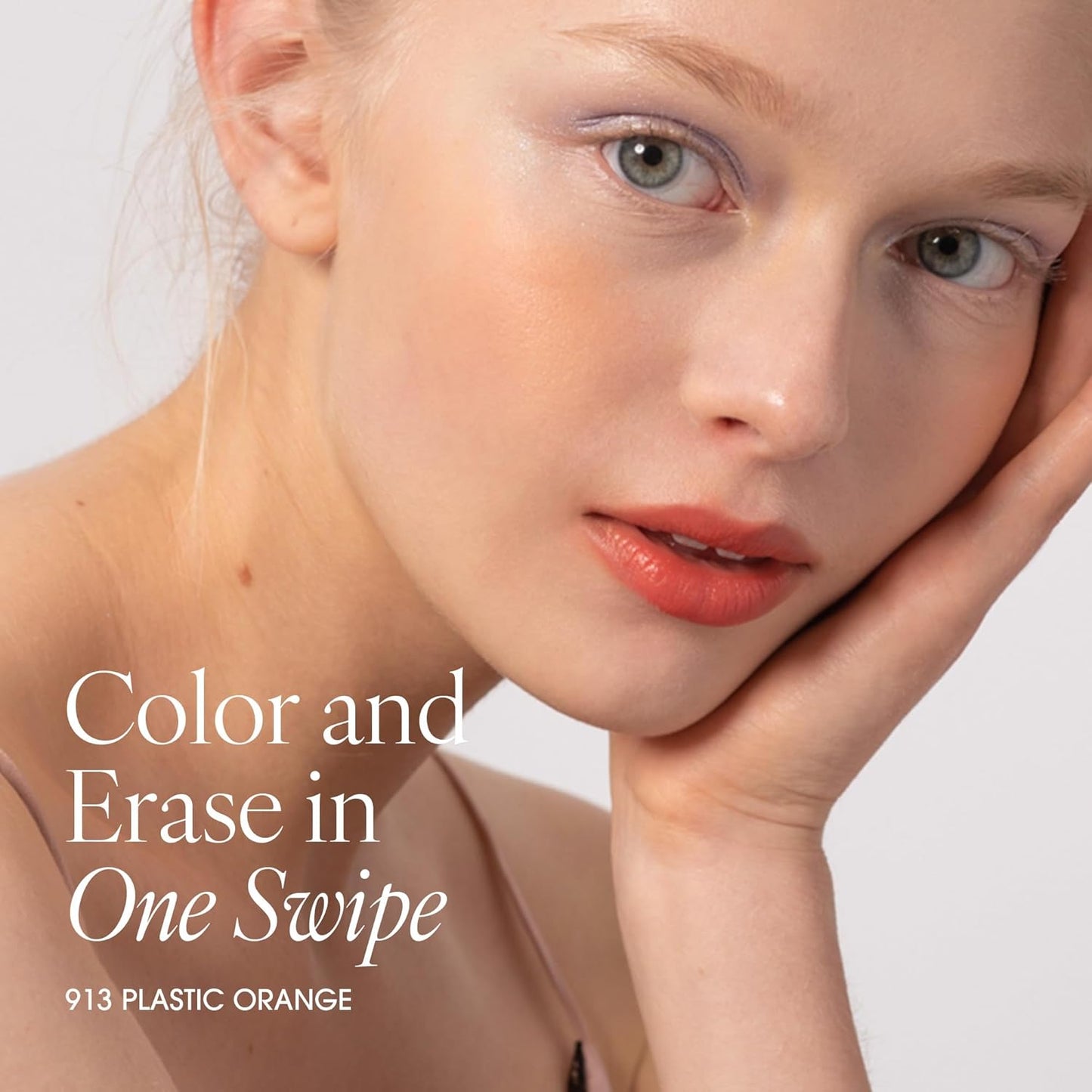 PLAT LIPS 913 PLASTIC ORANGE, Lip & Cheek, Lightweight, Naturally Dewy+ Glowy Finish, Blendable & Buildable Formula (1.2g, 0.003 oz.)