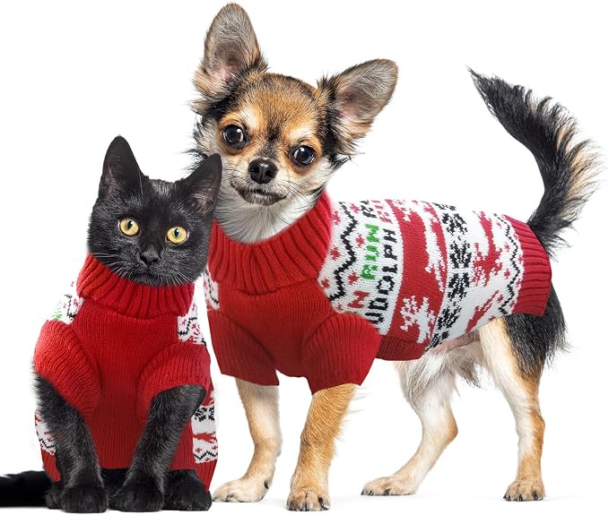 Dog Christmas Sweater Xmas Pet Clothes Cute Reindeer Christmas Dog Costume - Image 8
