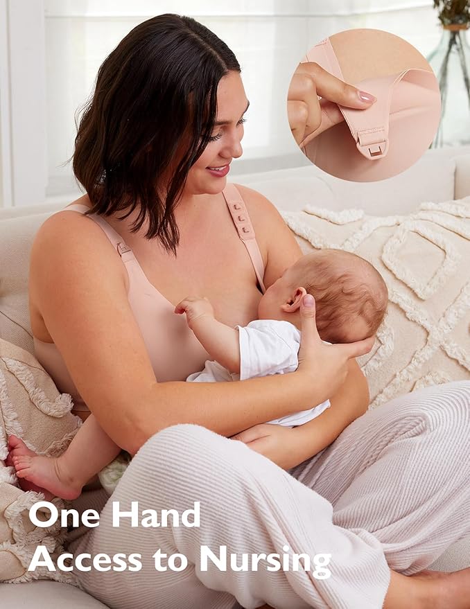 Momcozy Pumping and Nursing Bra for Breastfeeding, 3-in-1 Maternity Bra, CozyFitClasp for Wearable Breast Pump M5, S12 Pro