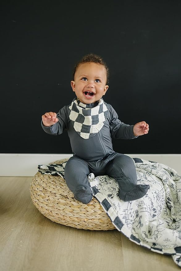 Mebie Baby Muslin Cotton Bib, 3 pack, Baby Bib Set for Burp, Spit Up, Drool, Bandana Bibs for Baby Boy or Baby Girl
