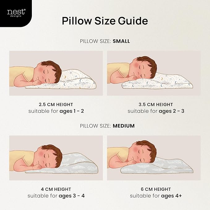 Nest Designs Toddler Pillow with Bamboo Viscose Pillowcase - Cloud Ponies, Medium