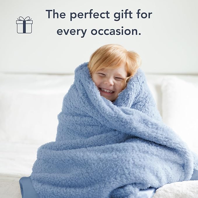 Little Giraffe Chenille Baby Blanket – 29x35” Soft Chenille with Satin Trim, Cornflower | Ultra-Soft, Gentle & Safe, Lightweight & Breathable for Newborns & Toddlers