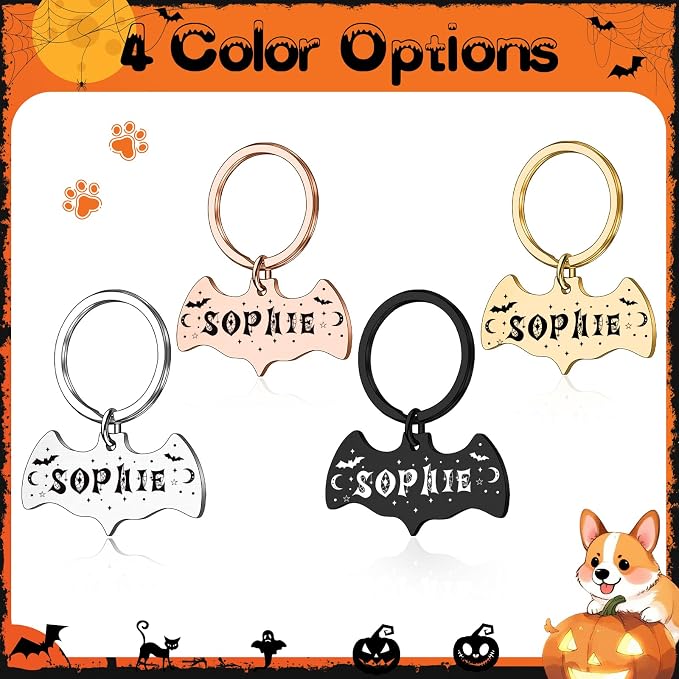 Personalized Pet Tags for Dog Cat, Custom Halloween ID Tags for Dogs, Dog Name - Image 5