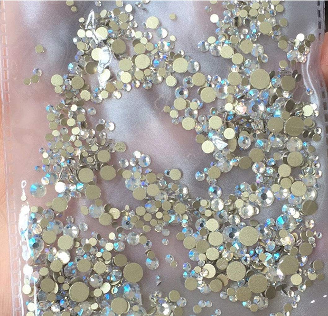 Rhinestones flat back gems round DIY decorative Nail Face and apparel accessories ss3-20 mix size(4320pcs blue moonlight)