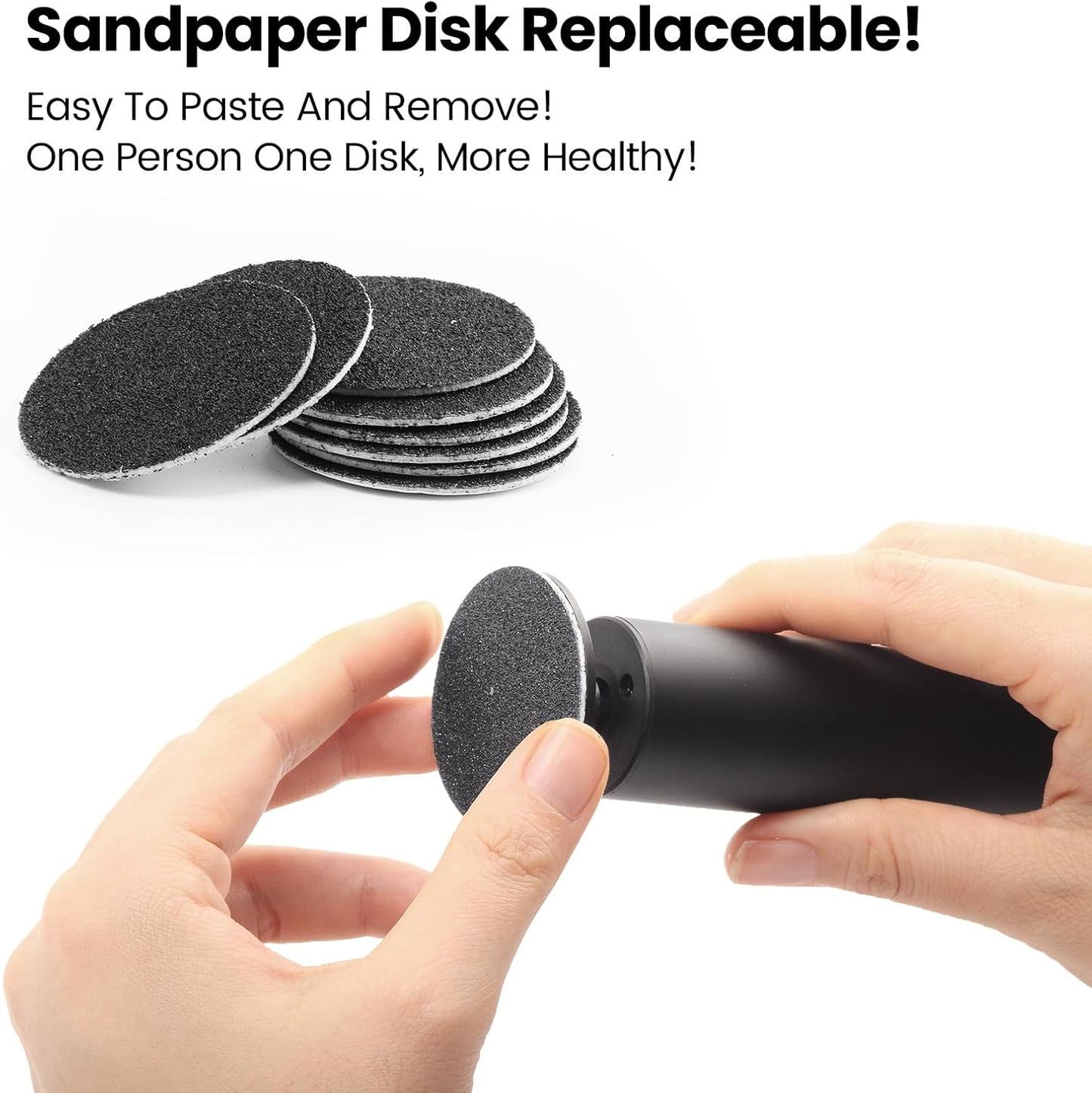 120pcs Replacement Sandpaper Refill Discs for Electric Foot File Callus Remover for Men Women Dead Cracked Hard Skin (60pcs Fine 120 Grit + 60pcs Smooth 180 Grit)