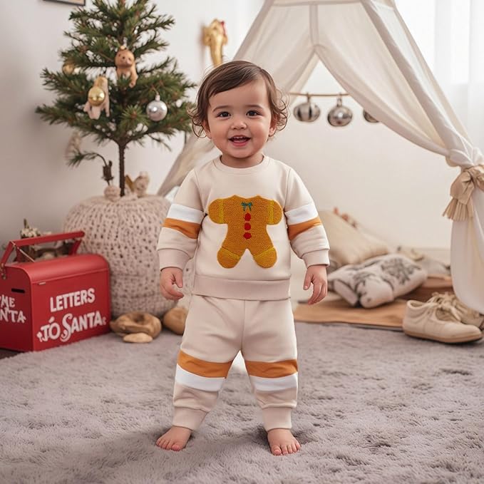 Fernvia Toddler Baby Girl Clothes 3 6 9 12 18 24 Months Fall Outfits Solid Long Sleeve Sweatshirt Tops + Pants Set
