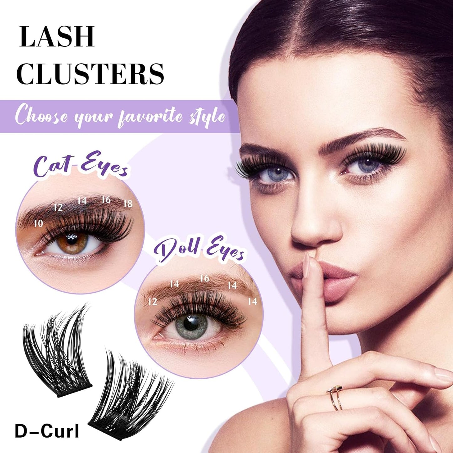 Lash Clusters 208 PCS Cluster Lashes Individual Lashes B05+B06 Eyelash Extensions 10-18mm DIY Lash Extensions D Curl Volume Wispy Soft Comfortable Band False Lashes (D-10-18MIX)