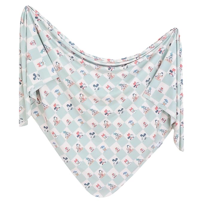 Copper Pearl Large Premium Knit Baby Swaddle Receiving Blanket Mickey Mouse & Friends