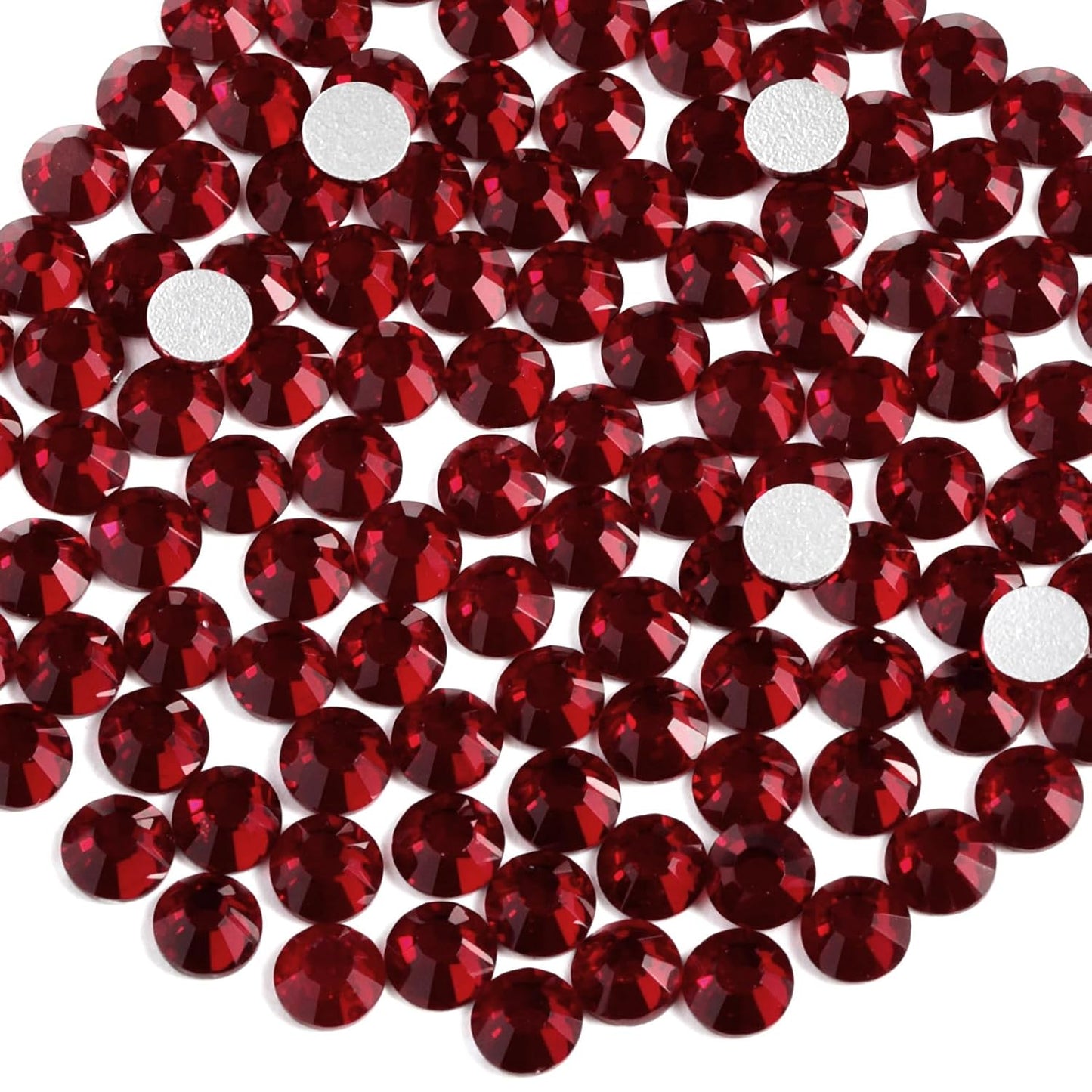 beadsland 1440 Piece Flat Back Crystal Rhinestones Round Gems,1.3mm-6.5mm,Dark Siam(SS16(3.8-4.0mm))