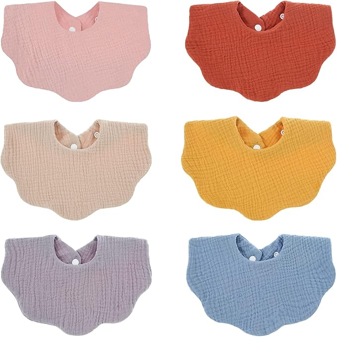Muslin Baby Bibs for Drooling and Teething Newborn Drool Bibs for Baby Girl Boy