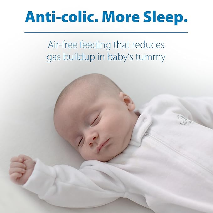 Dr. Brown's Anti-Colic Options+ Narrow Glass Baby Bottle with Level 1 Slow Flow Nipple, BPA-Free, 4 oz/120mL, 4-Pack