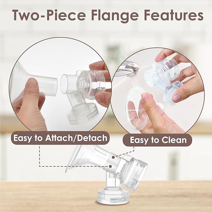 Maymom MyFit 28mm Two-Piece Design Large Breastshield for Medela Breast Pumps; Ideal for HandsFree Bra; Not Original PersonalFit/Freestyle Flex Pump Parts; 2pcs