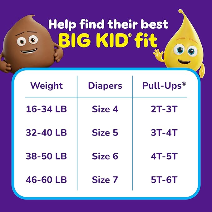 Pull-Ups Boys' Potty Training Pants, Size 5T-6T Training Underwear (46+ lbs), 14 Count