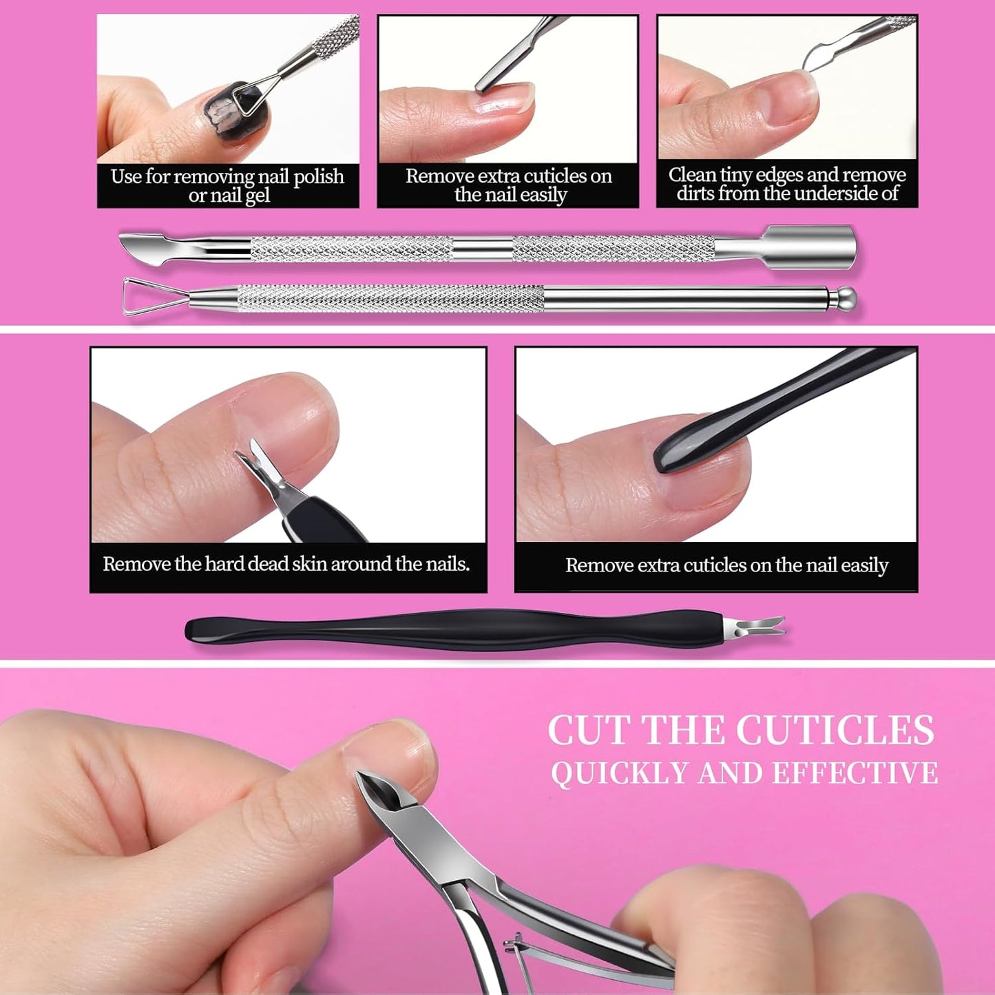 FANDAMEI Gel Nail Polish Remover Kit, Soaking Bowl for Acrylic Nails, Dip Powder Remover Tools, Manicure Bowls, Cuticle Kit