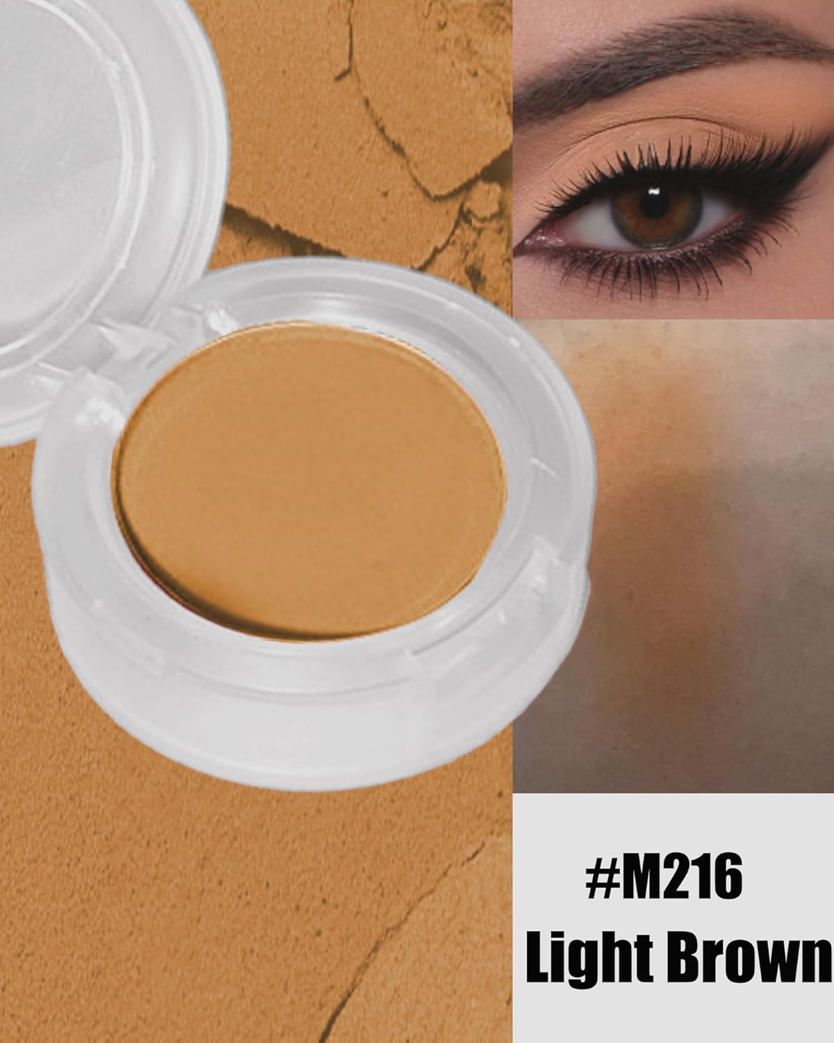 Single Matte Eyeshadow, Light Nude Brown Eye Shadow Palette Makeup for Older Women, High Pigment Waterproof Pressed Eye Shadows Powder with Smooth Lightweight,Blendable for Daily Eye Look-216