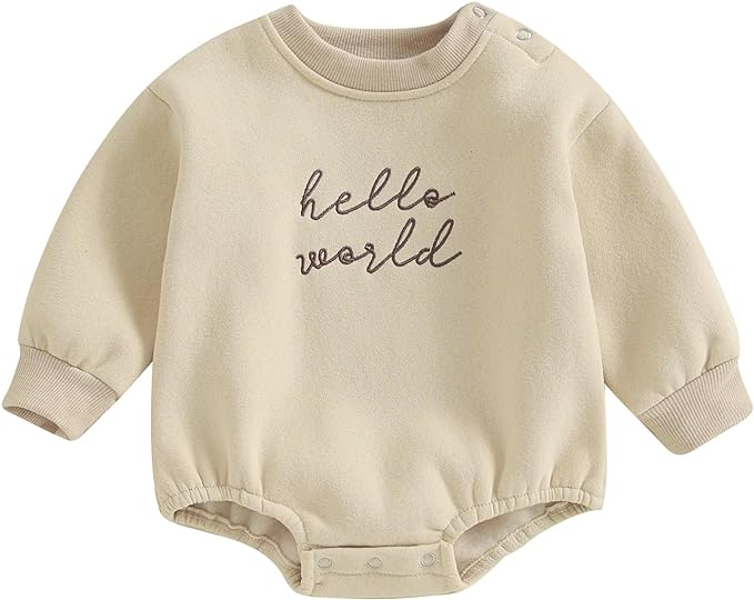 VISGOGO Newborn Infant Baby Boy Girls Oversized Romper Little Dude Sweater Onesie Coming Home Outfit Neutral Clothes