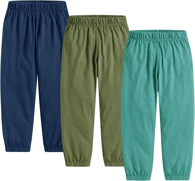 Toddler Boys Pants 3 Pack Soft Cotton Long Bloomers Kids Summer Fall Boy Casual Joggers Pant