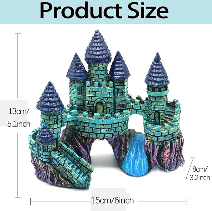 Fish Tank Decorations Vintage Castle Aquarium Decorations Resin Cave Hideouts - Image 2