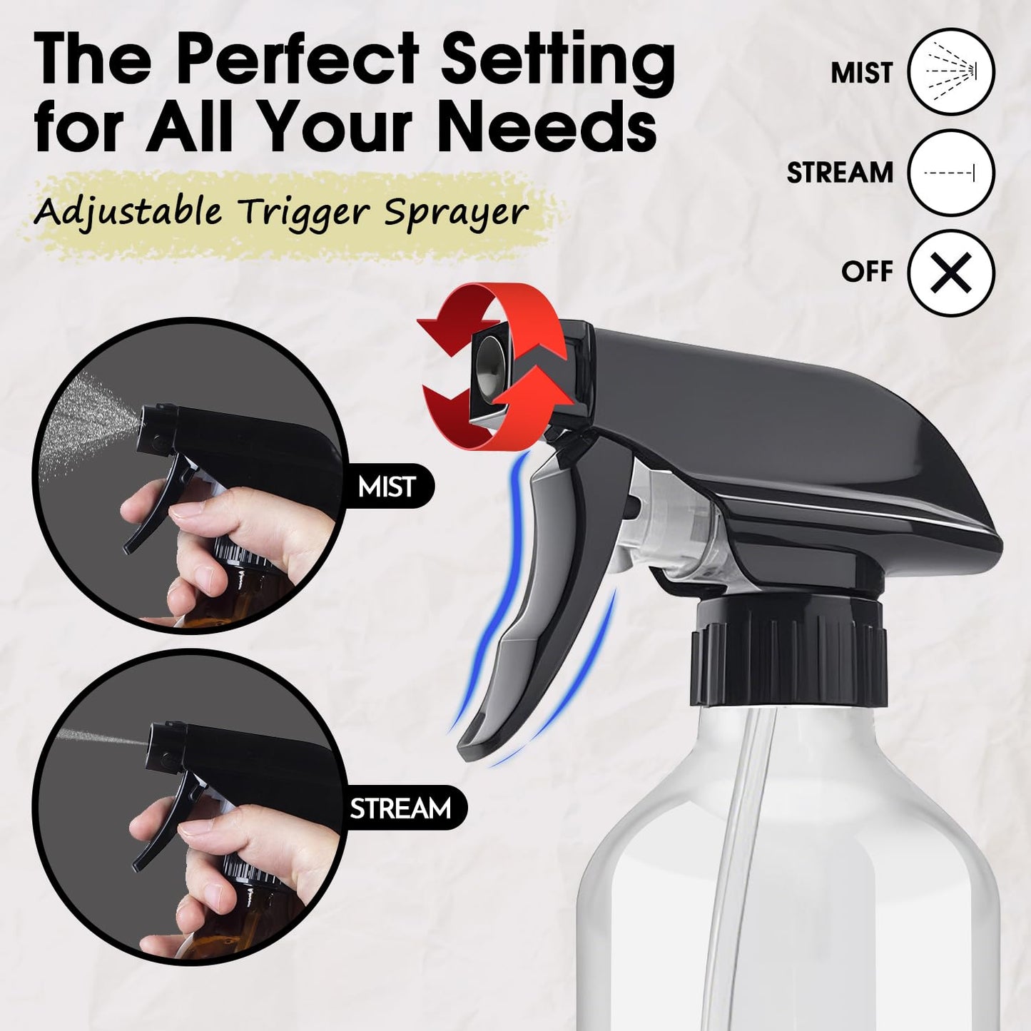 2 Packs Plastic Spray Bottles 360° Water Spray Bottle for Cleaning - 10 oz/300 ml Upside Down Spray Bottle Refillable Small Squirt Bottle with Adjustable Nozzle for Hair, Cooking, Plant, Pet (Green)