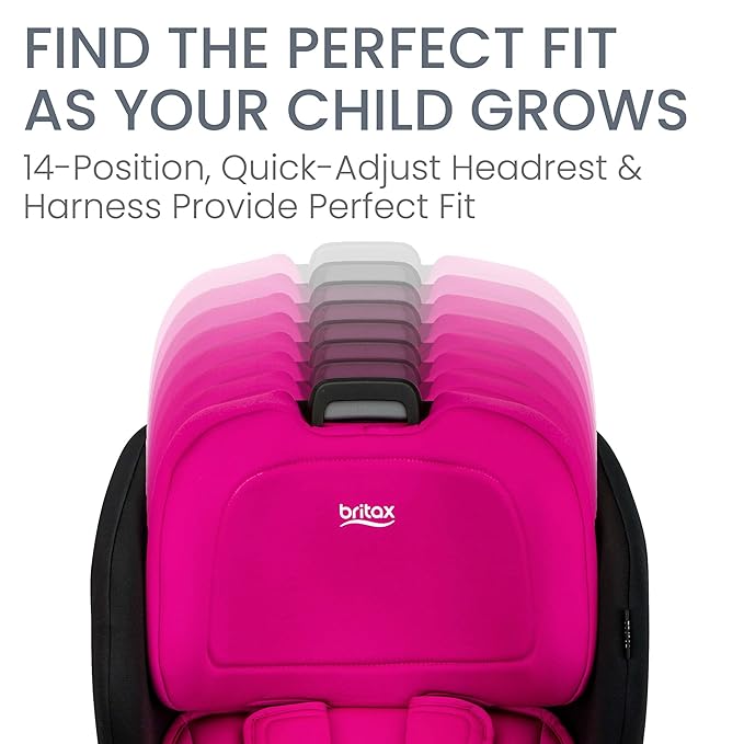 Britax Poplar Convertible Car Seat, 2-in-1 Car Seat with Slim 17-Inch Design, ClickTight Technology, Magenta Onyx