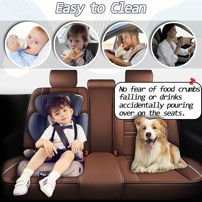 Car Seat Covers for Chevy Colorado 2004-2025 | 5-Seats Seat Covers, Waterproof Seat Protectors, Automotive Seat Covers (Full Set with Pillow,Coffee)